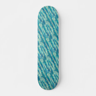 Algodão semi pixelado num mix de ciano e turquesa skateboard