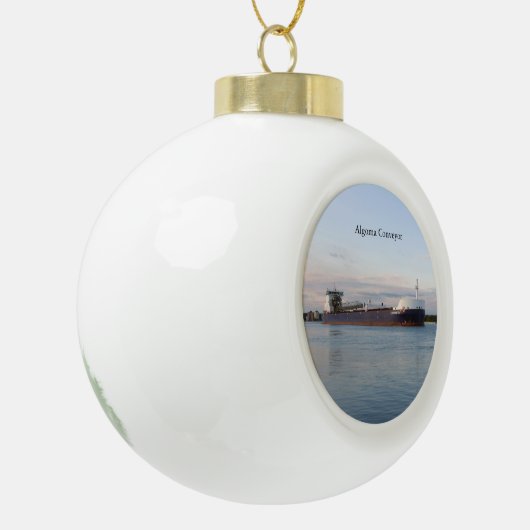 Algoma Conveyor Ball oder Schneeflocke Keramik Kugel-Ornament (Links)