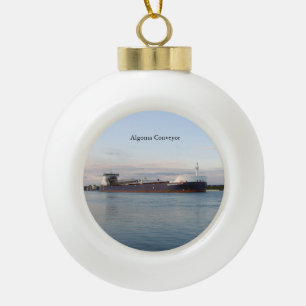 Algoma Conveyor Kugel oder Schneeflocken-Ornament Keramik Kugel-Ornament