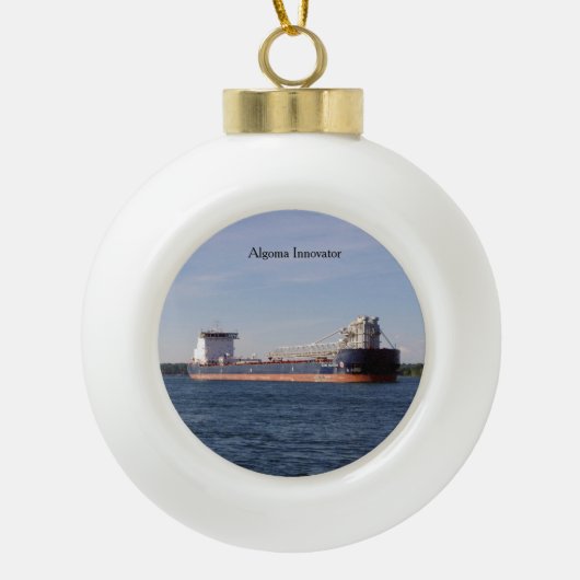 Algoma Innovator Ball oder Schneeflocke Keramik Kugel-Ornament (Vorderseite)