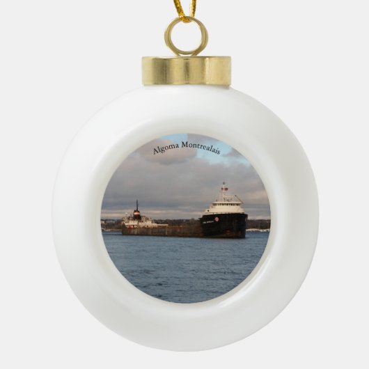 Algoma Montrealais bzw. Schneeflocke Keramik Kugel-Ornament (Vorderseite)