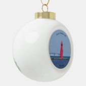 Algoma Pierhead Light-Ornament Keramik Kugel-Ornament (Links)