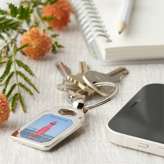 Algoma Pierhead Light-Schlüsselkette Schlüsselanhänger (Seite)