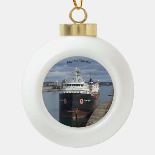Algoma Transfer Ball oder Schneeflocke Keramik Kugel-Ornament (Vorderseite)