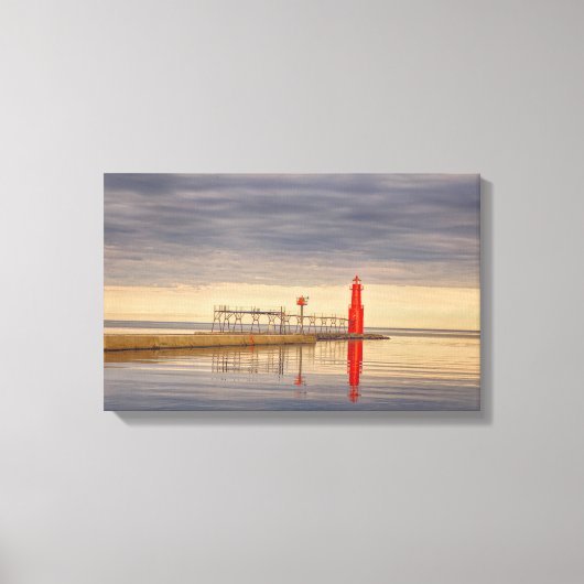 Algoma Wisconsin Lighthouse Leinwand (Vorderseite)