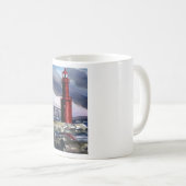 Algoma Wisconsin rote Leuchtturm-Kaffee-Tasse Kaffeetasse (VorderseiteRechts)