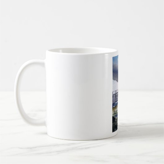 Algoma Wisconsin rote Leuchtturm-Kaffee-Tasse Kaffeetasse (Links)