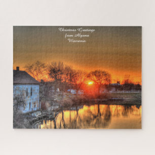Algoma Wisconsin. Weihnachtsgrüße Puzzle