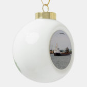 Algomarinkugel oder Schneeflocke Keramik Kugel-Ornament (Links)