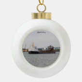 Algomarinkugel oder Schneeflocke Keramik Kugel-Ornament (Vorderseite)