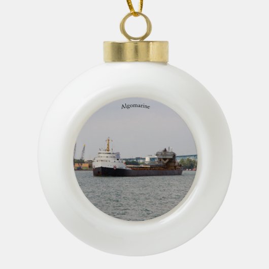 Algomarinkugel oder Schneeflocke Keramik Kugel-Ornament (Vorderseite)