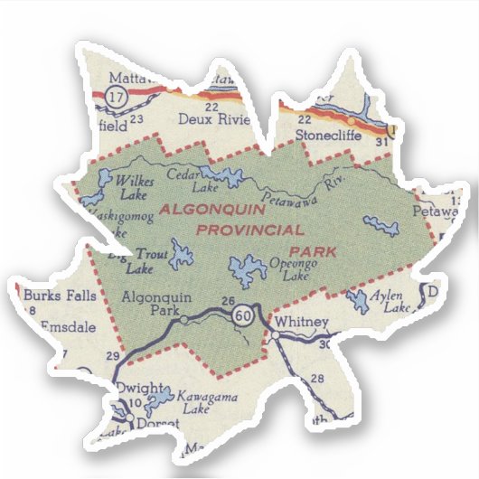 Algonoquin Provincial Park Vintag Aufkleber (Vorderseite)