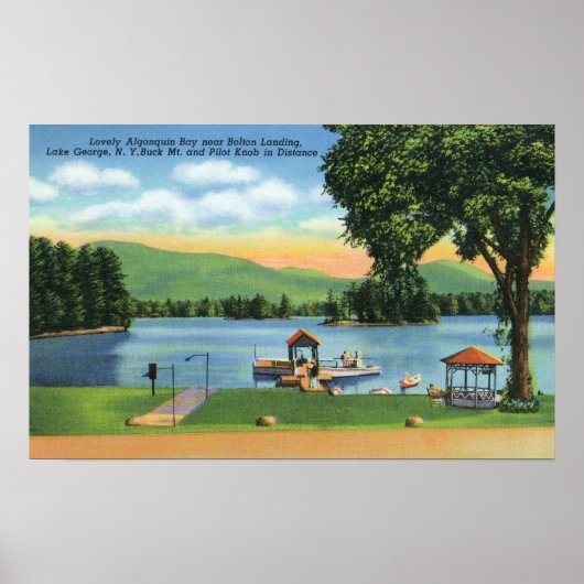 Algonquin Bay View von Buck Mt und Pilot Knob Poster (Vorne)