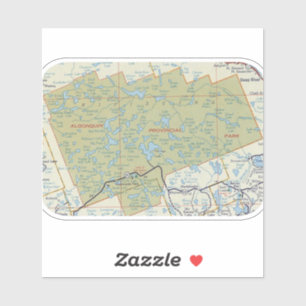 Algonquin Park Vintage Karte Aufkleber