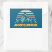 Algonquin Peak Retro Türkis Rechteckiger Aufkleber (Tasche)