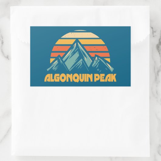 Algonquin Peak Retro Türkis Rechteckiger Aufkleber (Tasche)