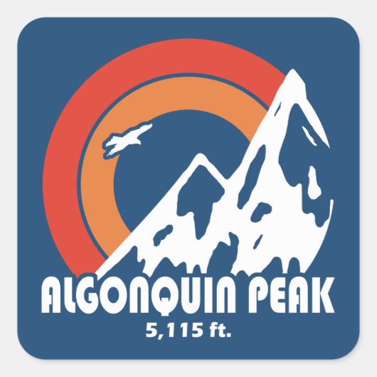 Algonquin Peak Sun Eagle Quadratischer Aufkleber (Vorderseite)