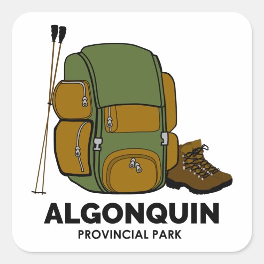 Algonquin Provincial Park Backpack Quadratischer Aufkleber (Vorderseite)