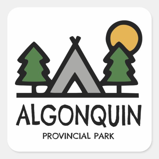 Algonquin Provincial Park Quadratischer Aufkleber (Vorderseite)