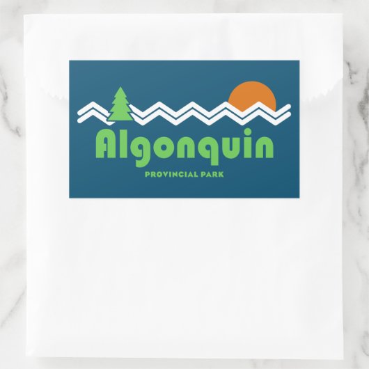 Algonquin Provincial Park Retro Rechteckiger Aufkleber (Tasche)