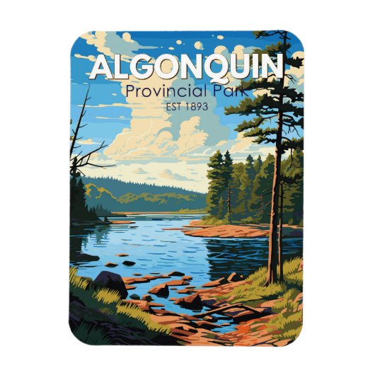 Algonquin Provincial Park Travel Art Vintage Magnet (Vertikal)