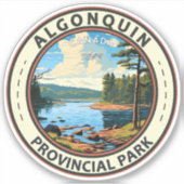 Algonquin Provinzpark Reisen Vintag Aufkleber (Vorderseite)