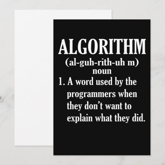 Algorithm Definition Computerprogrammierung Dankeskarte (Vorne/Hinten)