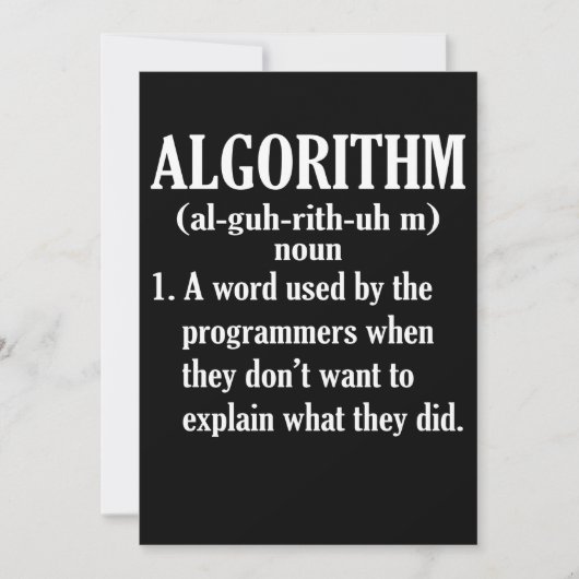 Algorithm Definition Computerprogrammierung Einladung (Vorderseite)