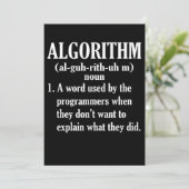 Algorithm Definition Computerprogrammierung Einladung (Stehend Vorderseite)