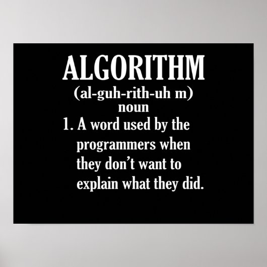 Algorithm Definition Computerprogrammierung Poster (Vorne)