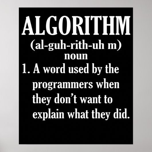Algorithm Definition Computerprogrammierung Poster (Vorne)