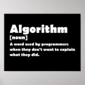 Algorithm Funny Dictionary Definition Programmer Poster (Vorne)