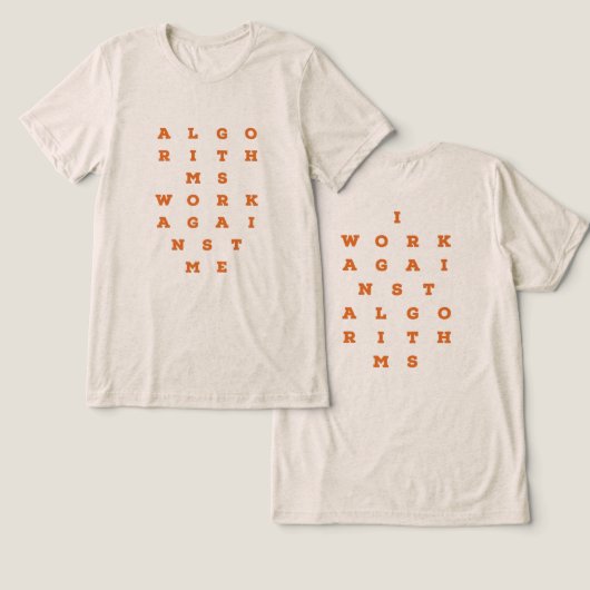 Algorithm Snellen Diagramm Tri-Blend Shirt (Design Vorderseite & Rückseite)