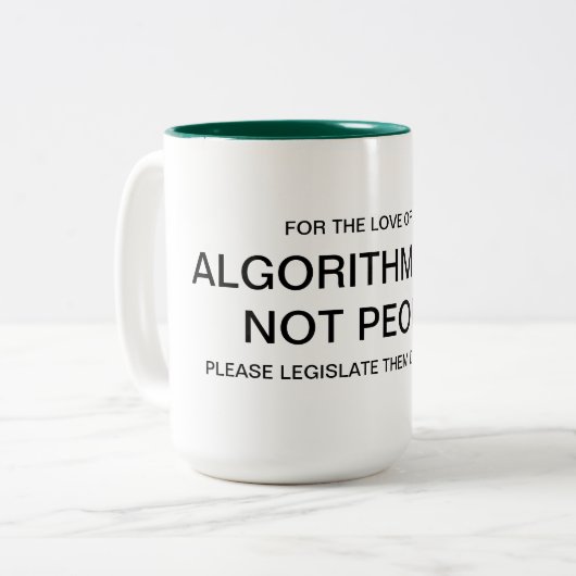ALGORITHMEN SIND KEINE MENSCHEN-Tasse Zweifarbige Tasse (Vorderseite Links)
