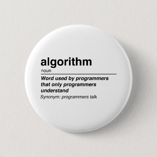 Algorithmus Button (Vorderseite)