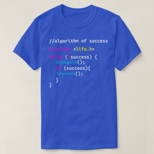 Algorithmus des Erfolgsprogrammierers Coder Coding T-Shirt (Design vorne)