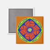 Alhambra Blume Tile Circle Magnet (Vorderseite/Rückseite)