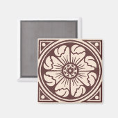 Alhambra Blume Tile One Magnet (Vorderseite/Rückseite)