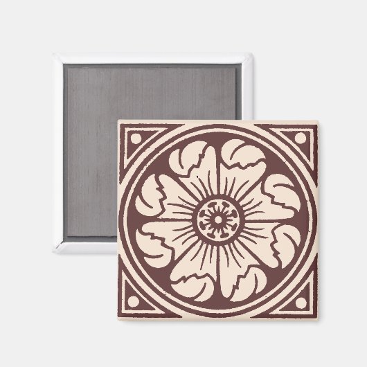 Alhambra Blume Tile One Magnet (Vorderseite/Rückseite)