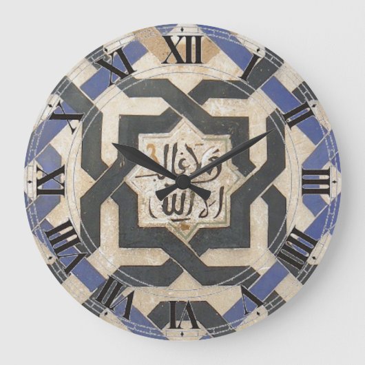 Alhambra-Fliese #10 Große Wanduhr (Vorderseite)