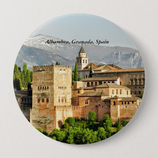 Alhambra, Granada, Andalusien, Spanien Button (Vorderseite)