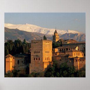 Alhambra; Granada; Andaslusia, Spanien, Sierra Poster