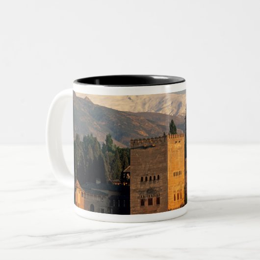 Alhambra; Granada; Andaslusia, Spanien, Sierra Zweifarbige Tasse (Vorderseite Links)