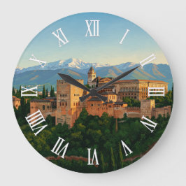 Alhambra Granada Spain Travel Große Wanduhr