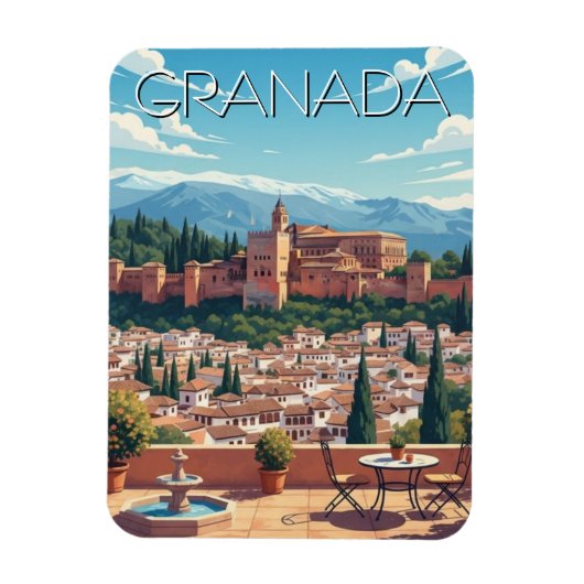 Alhambra Granada Spain Travel Magnet (Vertikal)