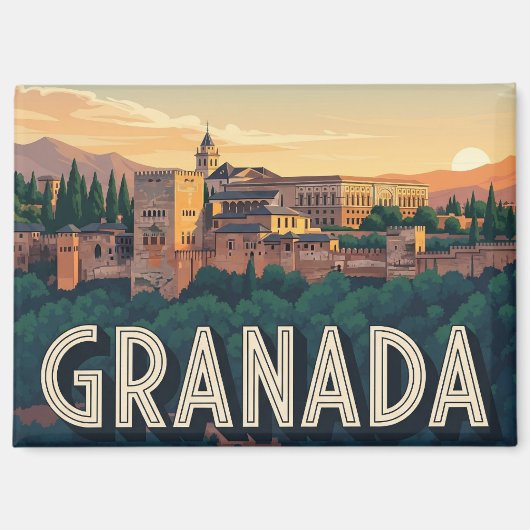 Alhambra Granada Spain Travel Magnet (Vorderseite)