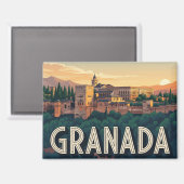 Alhambra Granada Spain Travel Magnet (Vorderseite/Rückseite)
