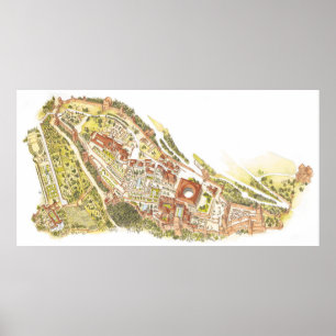 Alhambra Granada Spanien. Luftaufnahme Poster