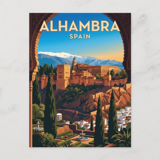 Alhambra, Granada Spanien Postkarte (Vorderseite)