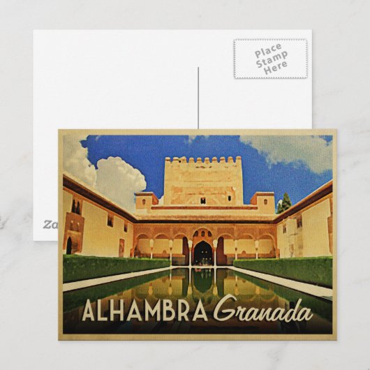 Alhambra Granada Spanien Postkarte (Vorne/Hinten)